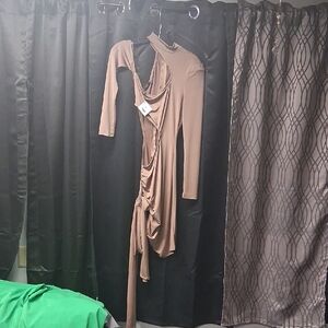 Elegant High Low Brown Skirt